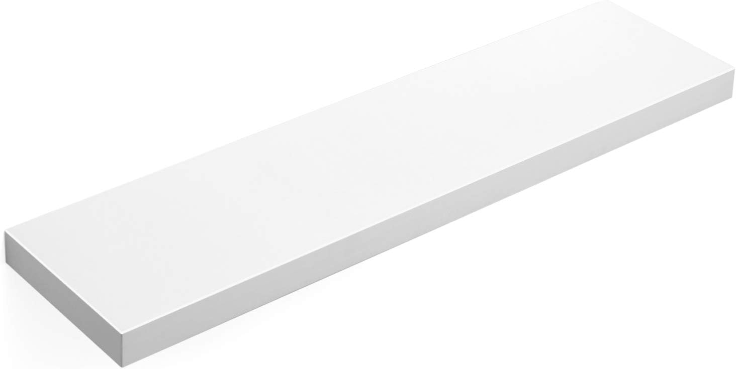 VASAGLE Floating Shelf, Wall Shelf for Photos, Decorations, in Living Room, Kitchen, Hallway, Bedroom, Bathroom, White LWS28WT