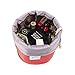 Charyeah Drawstring Cosmetic Bags Makeup Bag Travel Barrel Cases Kit Organizer Bathroom Storage Carry Case Toiletry Bags Multifunctional Bucket Toiletry Bag Polyester 300T (Red)