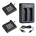 EforTek Replacement Battery(2 Packs) and Dual USB Charger for Garmin Virb Ultra 30 Action Camera and Garmin 010-01529-03, 010-12389-15