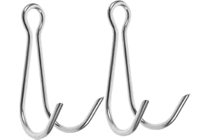 Abaodam 2pcs Diving Double Flow Hook Stainless Steel Reef Hook for Scuba Portable Diving Supplies