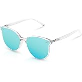 Retro Round Sunglasses for Women, Pink Sunglasses Womens with Classic Trendy Frame Sunnies Shades UV400 Blocking