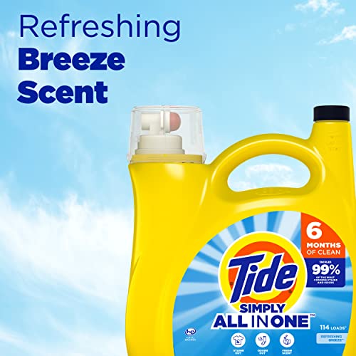 Tide Simply All-In-One Liquid Laundry Detergent, Refreshing Breeze Scent, 128 Loads, 168 photo 10
