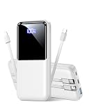 Portable Charger Power Bank - 15,000mAh Battery Pack Portable Phone Charger with Built in Cable 22.5W Fast Charging Powerbank Compatible with iPhone Android Samsung Phone, Travel Camping Essential
