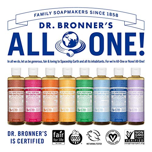 Dr. Bronner's PureCastile Liquid Soap (8 oz Variety Pack) Peppermint