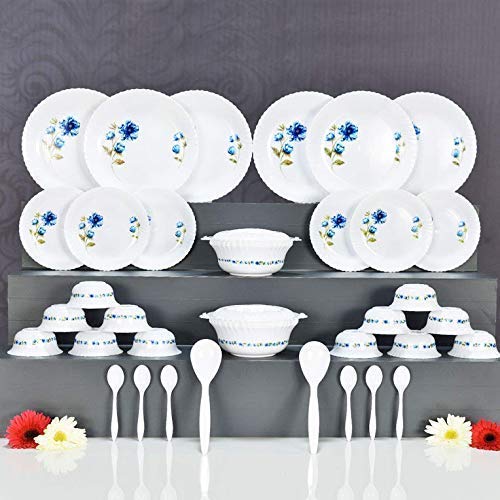 POSHAN Unbreakable Dinner Set Gift Item Plastic Light Weight of 32 pcs