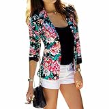 Lady Flower Printed Short Suit Overcoat Long Sleeves Jacket Fashion OL New
