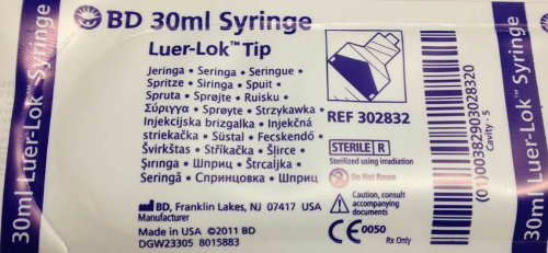 30pk - 30 cc Syringe Luer Lock BD