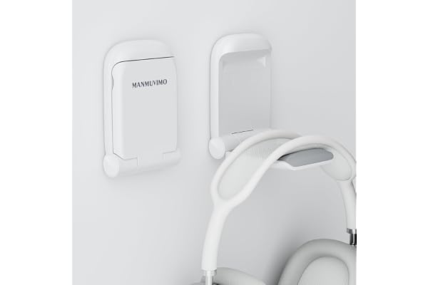 MAMUVIMO Headphone Stand, Headset Stand Foldable ＆ Sticky, Headphone Holder Hook Mount with Non-Slip Silicone, Adhesive Earph