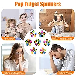 Fidget Spinners 7 Pack, Tie Dye Popper Small Fidget