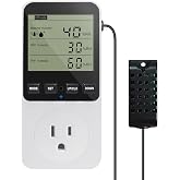 KETOTEK Humidity Controller Outlet Plug with Sensor, Digital Humidistat Switch 120V with Alarm for Greenhouse Mushroom Humidifier Dehumidifier