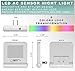 Plug-in Night Light Warm White LED, Dusk to Dawn Sensor, 7-Color Changes, Soft, Energy Efficient Nightlight for Bedroom, Bathroom, Baby Room Stairs, Kitchen, Hallway, Compact 2 Pack