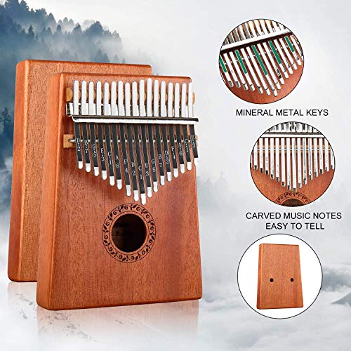 MIAOYIN Kalimba 17 Keys Thumb Piano with Study Instruction and Tune