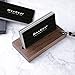 MaxGear Business Card Holder for Desk Wood Business Card Display Holders Professional Business Card Holder Stand Desk Cards Display Holder for Home and Office, 2.3 x 4.3 x 0.6 inches, Walnut, Square