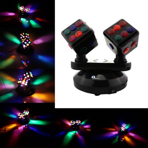 1byone Type QL0073 LED Dual Rotating Multicolor Flashing Disco Dice Lights, Apply Lighting For