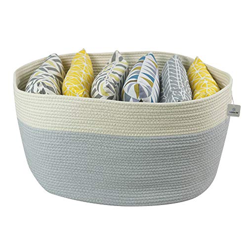 Iceblue XXXL Jumbo Toy Storage Cotton Rope Basket Hamper with Build-in Handles（23.6X17.7X13.8in - Thumbnail 3