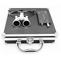 3.5X 420mm Surgical Binocular Loupes Head Light Blue Aluminum Box Magnifiers by NNSKI (Black)