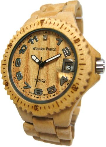 Tense Light Wood Round Multi Eye Hypoallergenic Watch G4100M