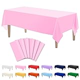 Kopokita 6PCS Pink Plastic Tablecloths 54 x 108