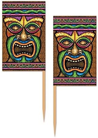 Tiki God Flag Cupcake Picks Set of 12