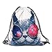 Ababalaya 3D Print Drawstring Backpack Rucksack Shoulder Bags Gym Bag, Cool Cat