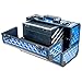 SHANY Premier Fantasy Professional Makeup Train Case Cosmetic Box Portable Makeup Case Organizer Jewelry storage with Locks, 3 Trays,Makeup Brush Holder and Cosmetics Mirror - Divine Blue