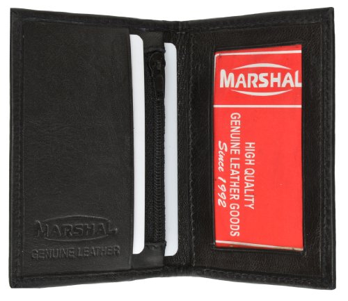 Men's Credit card Holder with Id Window and Zipper Pouch by Marshal
