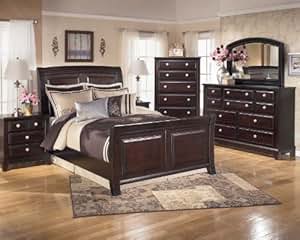 Amazon.com: Ashley Ridgley 4-Piece Sleigh Bedroom Set in ...
