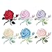 PGMJ 47pcs Embroidery Applique Patches Rose Flowers Butterfly Sunflowers Iron On Patches for Jackets, Jeans, Bags, Clothing, Arts Crafts DIY Decoration