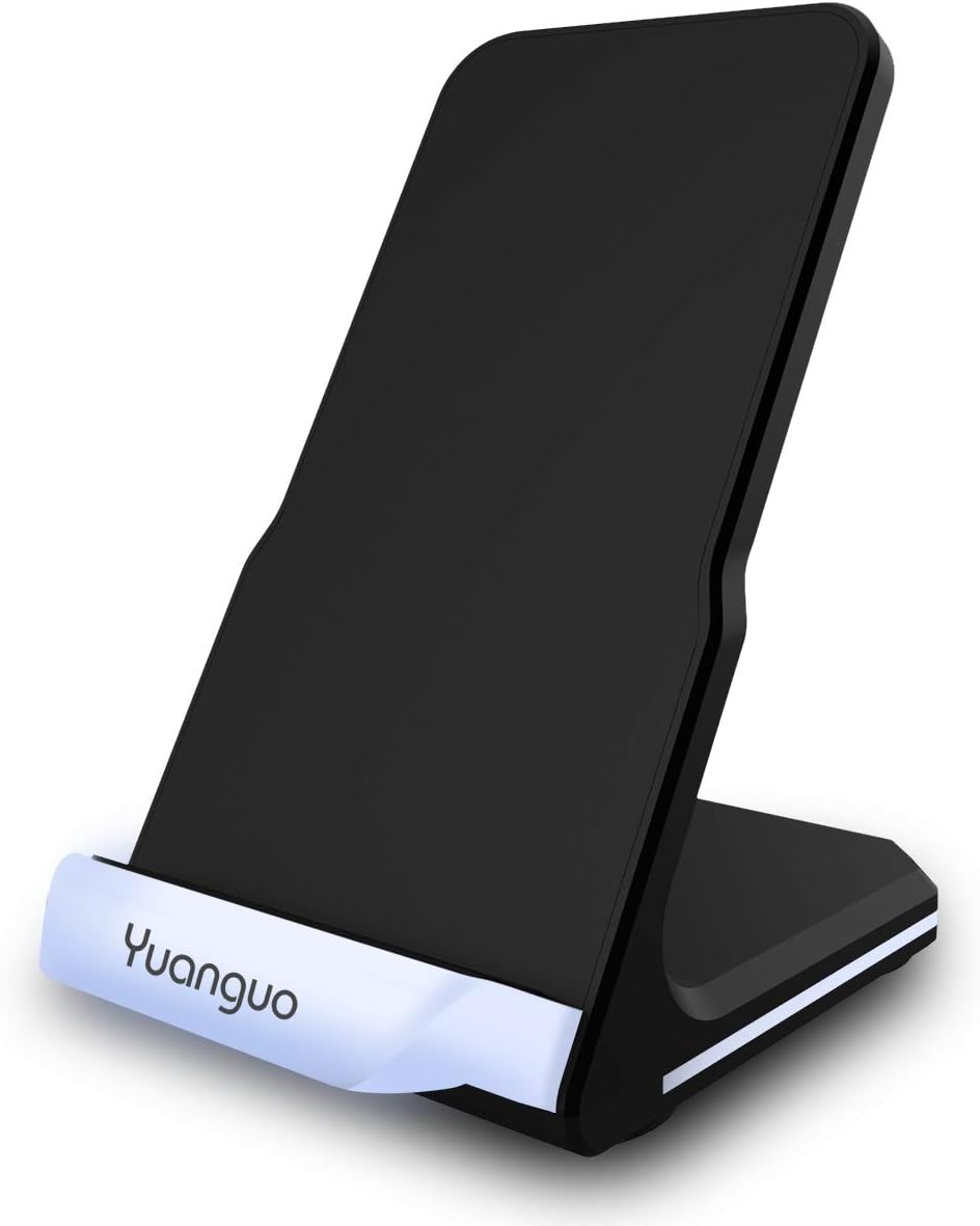 Wireless Charger Qi Certified, Yuanguo Fast Wireless Charging Pad Stand for iPhone Xs Max/XR/XS/X / 8/8 Plus, Samsung Galaxy S9 / S9+ /S8 /S8+ / S7 /Note 8 and All Qi-Enabled Devices