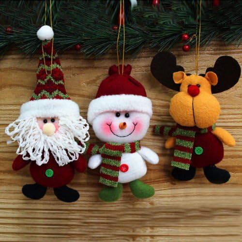 CYNDIE Hot Sale New Christmas Tree Fabric Santa Snowman Reindeer Ornaments Xmas Decorations Decros Best Price Gift Snowman