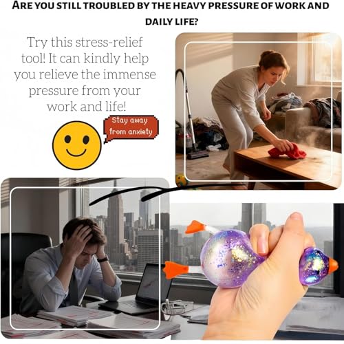SLEEPHEAD®Cute Duck Squishy Stress Ball - Ultra Squishy Slow Rising Sensory Fidget Toy, Soft Moldable Gel Ball for Anxiety Relief, Calming Tool for Focus & Concentration, Fun Gift for Adults (Blue)