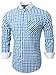 Emiqude Casual Slim Fit Long Sleeve Patchwork Dress Shirts for Men Medium Navy