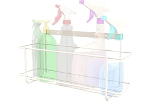 AIMCO Bottle Rack (White) Wall Mount Kitchen or Garage Steel Rack Bracket Storage for Spray Bottles Sanitizer Dispenser Hand Soap Pump Cleaner Water Commercial Liquids Laundry Detergent Paper Towel Aerosol
