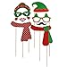 Tinksky 38Pcs Christmas Photo Booth Props Kit on a Stick for Party Supplies with Glasses Moustache Red Lips Deer Horn Santa Hat
