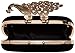 BMC Womens Elegant Rhinestone Peacock Clasp Velvet Cocktail Evening Handbag (black)