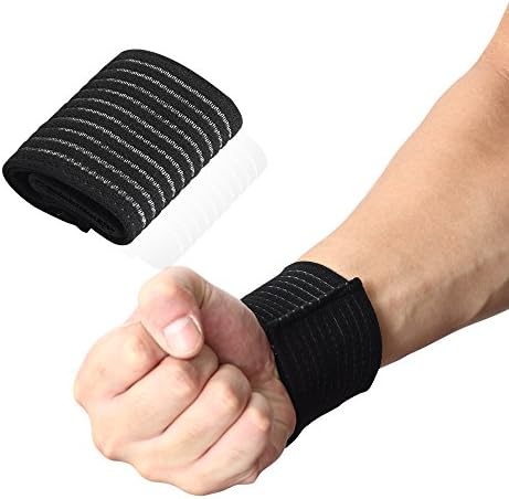 Flybomb Bandage Bracer High Elasticity Wrist Support for Gym Sport 2.95x15.5 in (2 PCS=1 Pair)