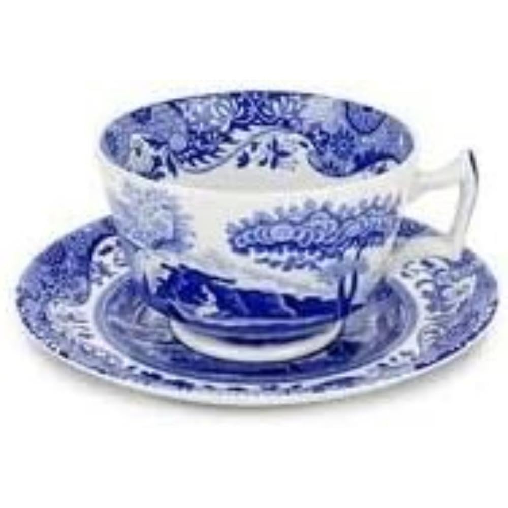 Portmeirion Spode China blue-white Breakfast tea cup & saucer set of 4 Blue Italian design