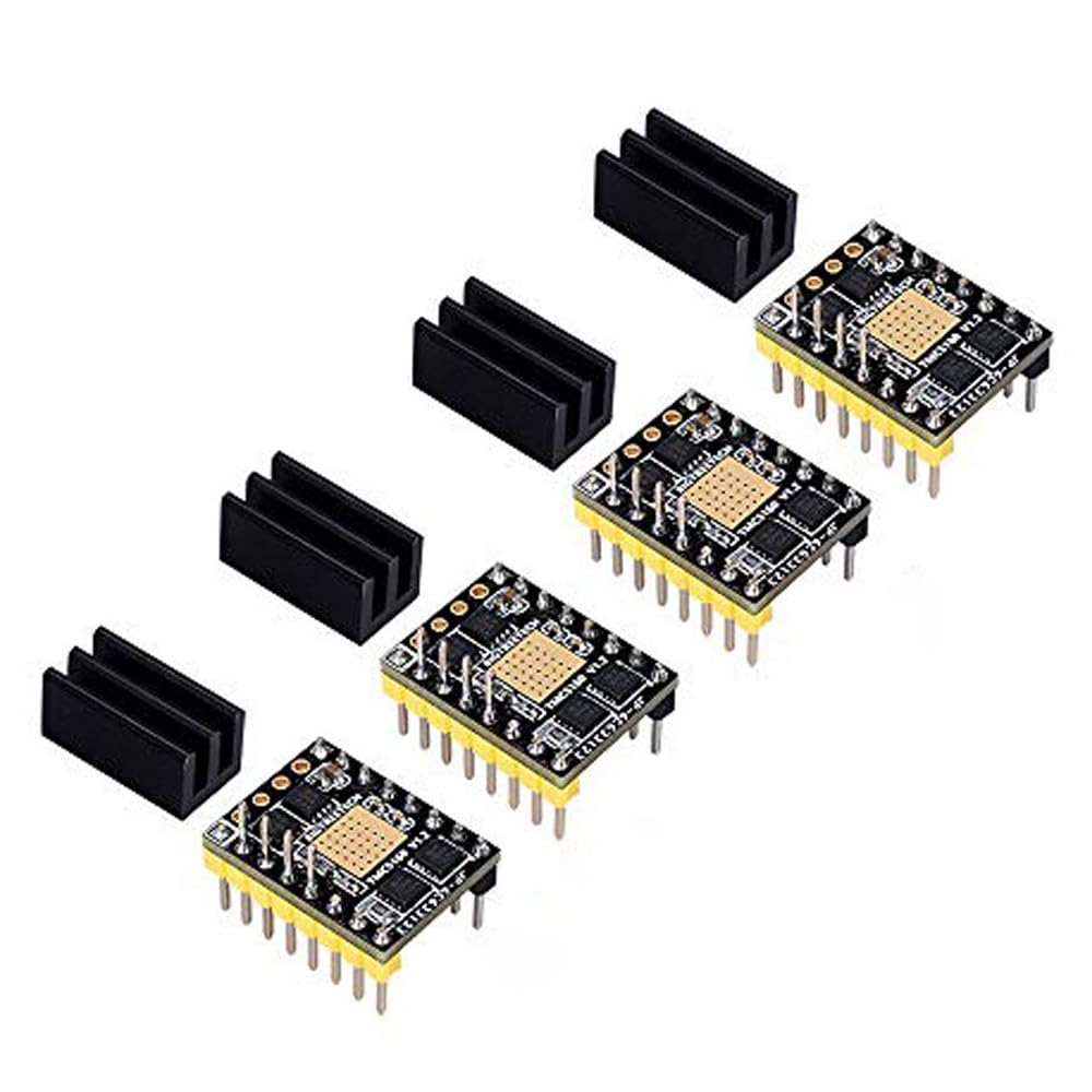 KINGPRINT TMC5160 v1.3 Stepper Motor StepStick Mute Silent Driver Support SPI with Heatsink for 3D Printer Control Board (4 Pieces)