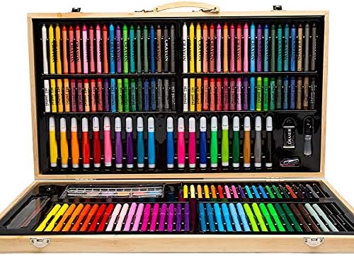 お絵かきアートセット 180ピースアートスタジオ子供ぬりえセットキッズペンシルクレヨン塗料 描き用 子供 塗り絵 収納 携帯便利 卒園 入園 入学 プレゼント 文房具 絵具セット Color Natural Size Free Size Sweatbroadway Com