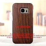 Galaxy S7 Edge case, S7 Edge wooden case CoCo@ 100% Unique Genuine Handmade Natural Wood Case Hard Bamboo Shockproof Case as Artwork for New Samsung Galaxy S7 Edge G9350 (2016)(Walnut Wood)