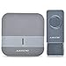 ABLEGRID Portable Wireless Doorbell with 900-feet, 52 Chimes, IP44 Waterproof Transmitter, 4-Level Volume with LED Indicator Doorbells, No Batteries Required for Receiver ( FX-B13-2 )
