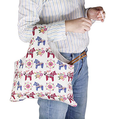 Knitting Tote Bag Yarn Storage Organizer for Small Projects (Cute Pony)
