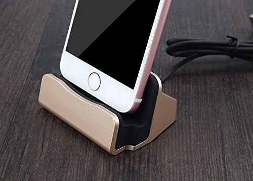 Charging dock, desktop stand charging docking station for iPhone 5, 6, 7 (Gold)