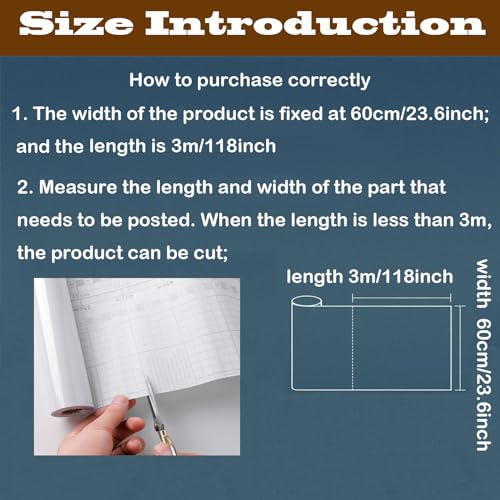 YEVTAHT Clear Contact Paper Roll 60x300cm Clear Glossy Self-Adhesive Film Cover Removable Protective Film Transparent Waterproof Liners Drawers Shelves Kitchen Cabinets Desks Fridge Roll