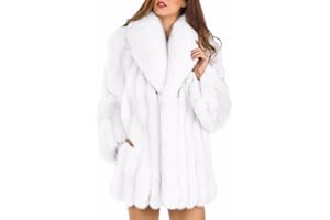 TNGAN Womens Fuax Fur Coat Winter Warm Fluffy Faux Fur Parka Jacket Thick Plus Size Outerwear Overcoat