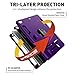 QQCASE for iPad 10.2 Case 2019,New iPad 7th Generation Case,Three Layer Shockproof Kickstand Anti-Scratch Hybrid Silicone Protective Case for Apple iPad 10.2 inch 2019 Release Purple Black
