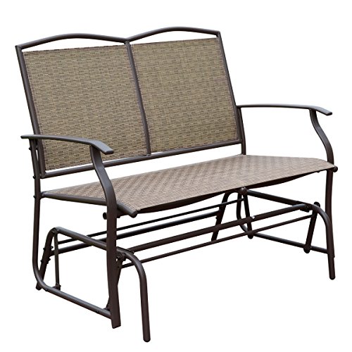 HollyHOME Patio Swing Glider Bench for 2 person, Garden Chair Rocking Loveseat, All Weatherproof ...