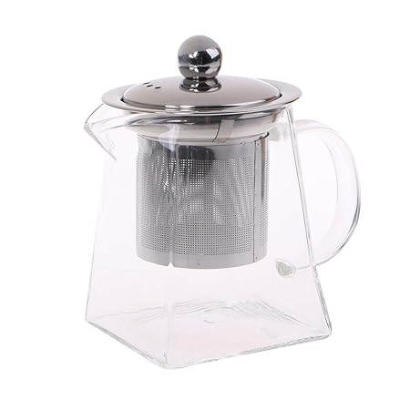 Lazder - Tetera de cristal resistente al calor con filtro de ...
