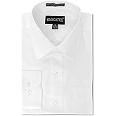 OmegaTux Mens Regular fit Solid Dress Shirts w/Convertible Cuffs