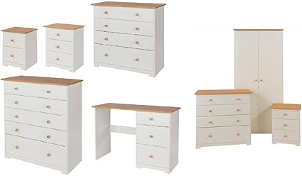 Cp Bedroom Furniture Wardrobe Chest Of Drawers Bedside White Oak Real Wood Tops 4 Drawer Chest Of Drawer Amazon Co Uk Home Kitchen